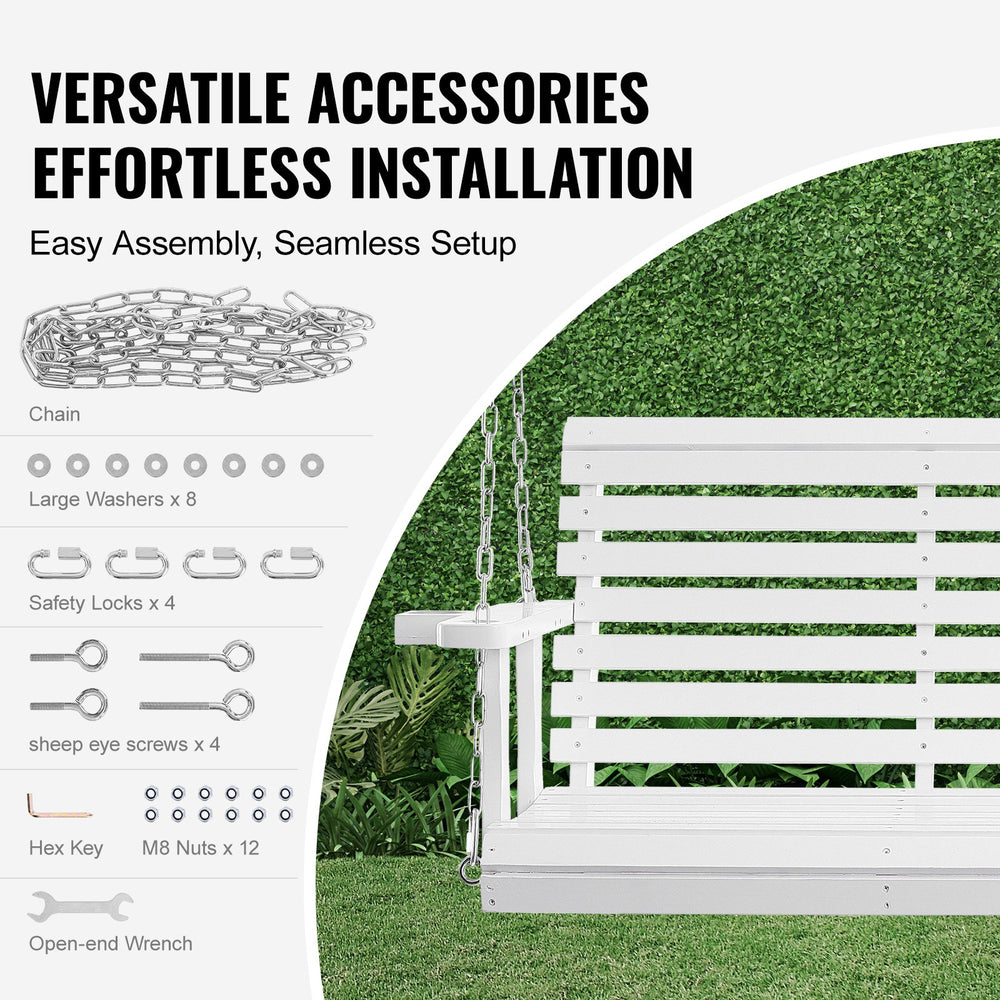 Vevor Wooden Porch Swing 5.5 Ft Patio Bench 880 Lbs Capacity New