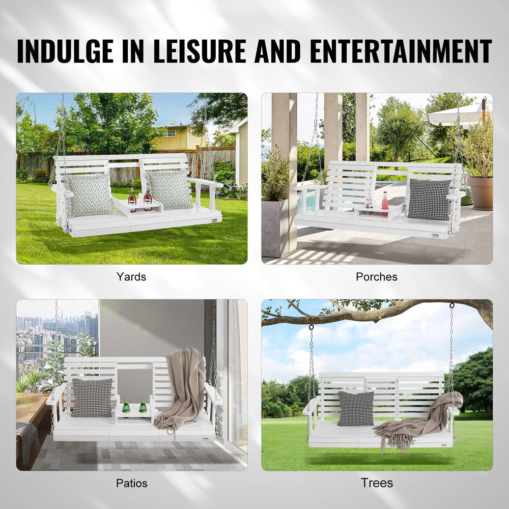 Vevor Wooden Porch Swing 5 Ft Patio Bench 880 Lbs Capacity New