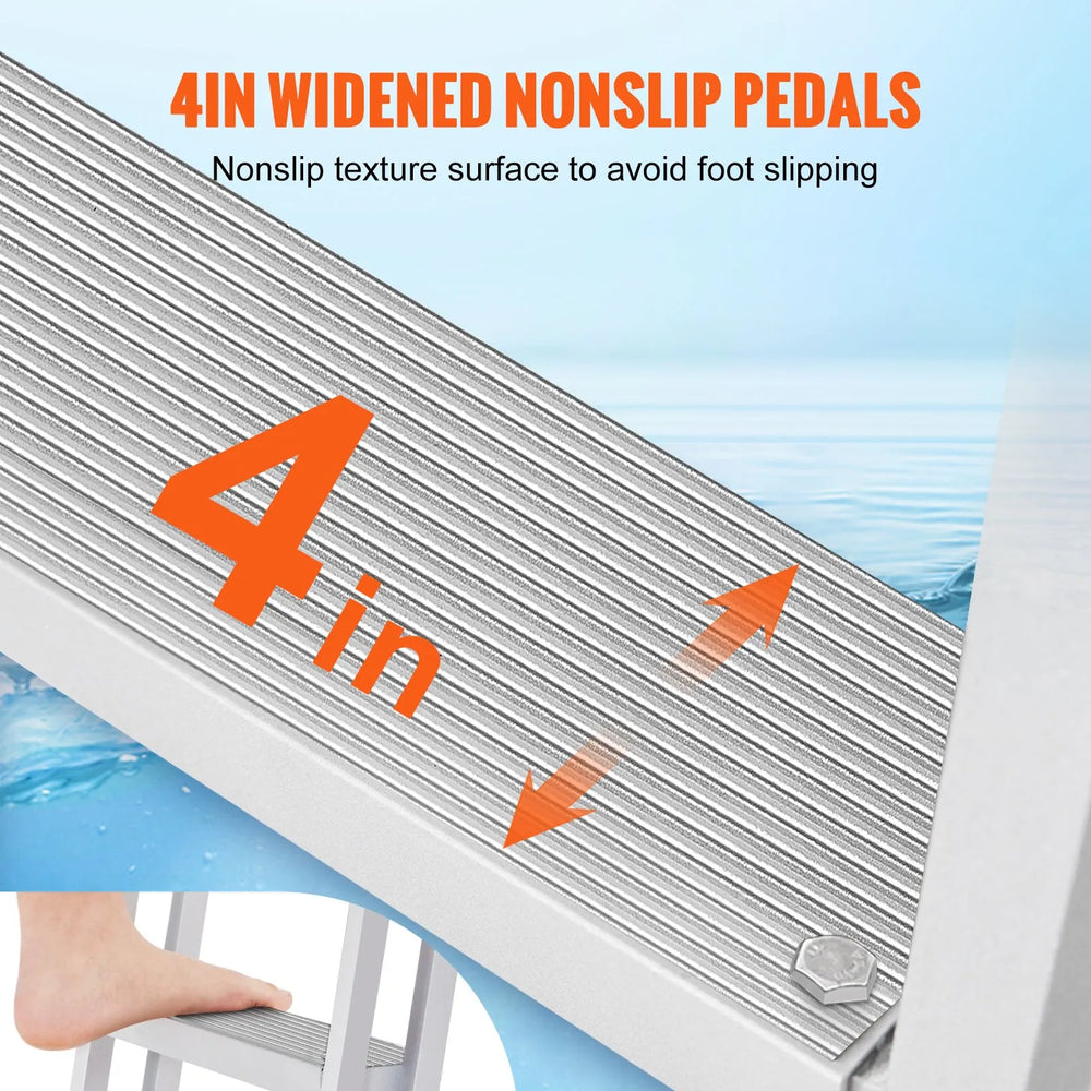 Vevor Dock Ladder 5 Steps 66.9-78.9 in. Retractable Aluminum Alloy 350 lb. Capacity New