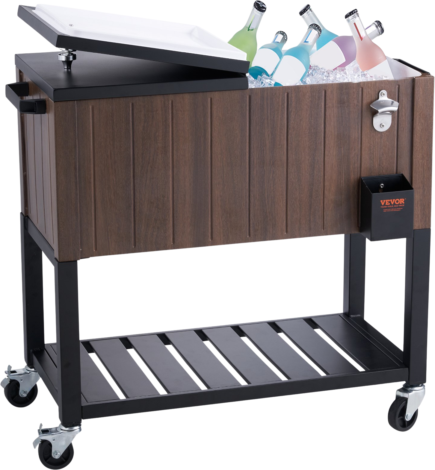 Vevor Rolling Ice Chest Cooler Cart 80 QT Capacity 48-Hours Insulation New