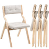 Vevor Wooden Folding Chairs with Cushion Set of 4 New