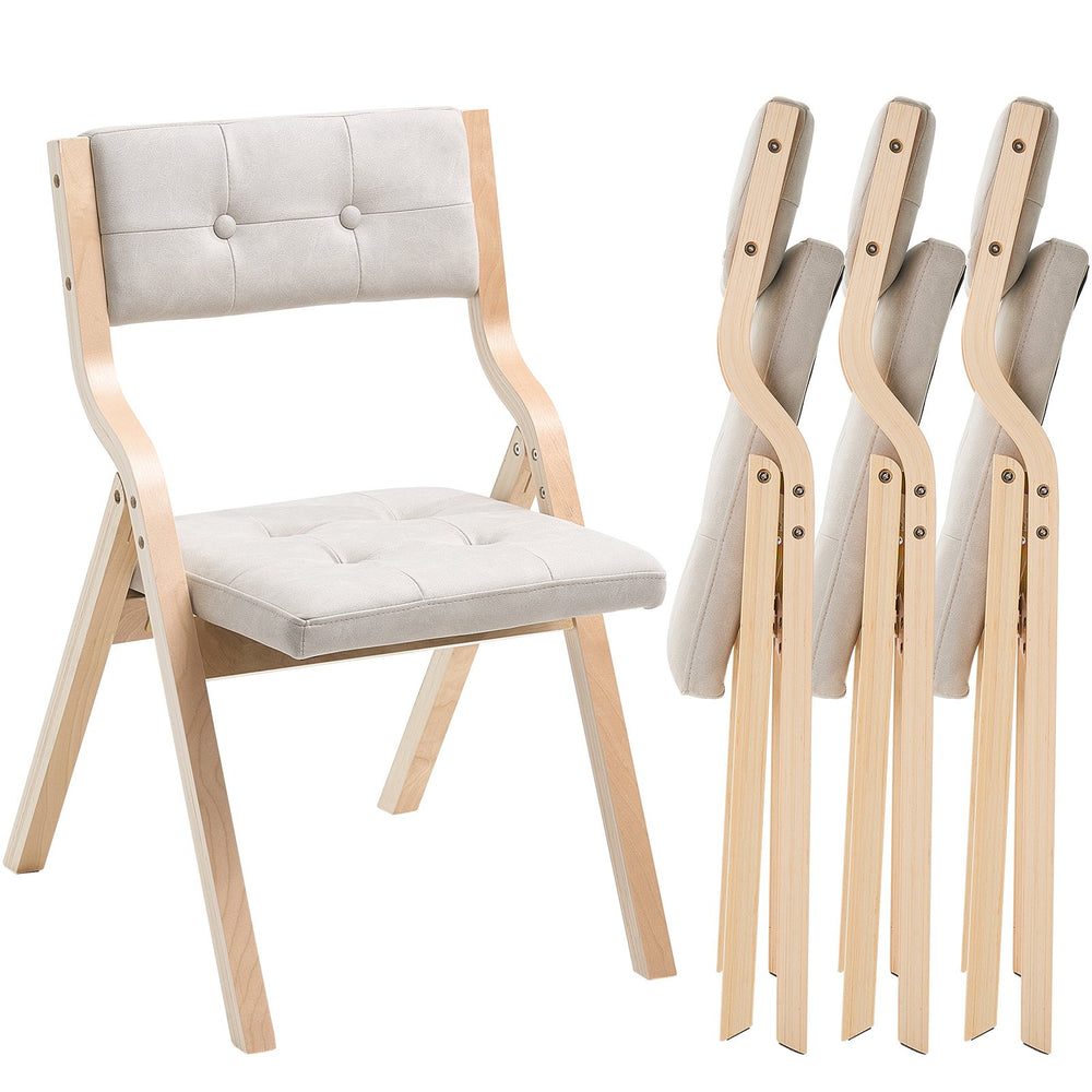 Vevor Wooden Folding Chairs with Cushion Set of 4 New