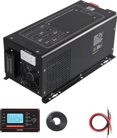 Vevor Pure Sine Wave Inverter Charger 1200W DC 12V to AC 120V with LCD Display New