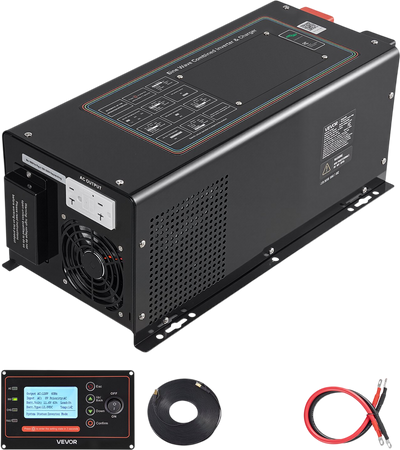 Vevor Pure Sine Wave Inverter Charger 2000W DC 12V to AC 120V with LCD Display New