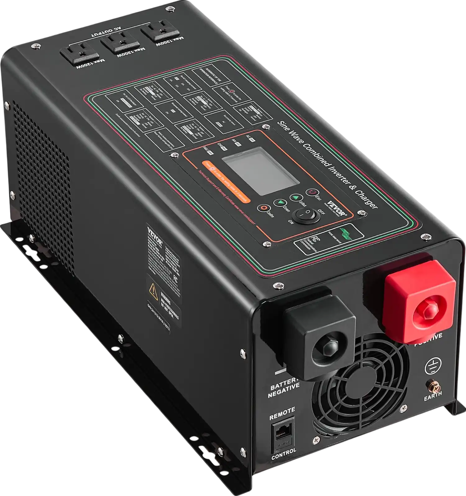 Vevor Pure Sine Wave Inverter Charger 3000W DC 24V to AC 120V New