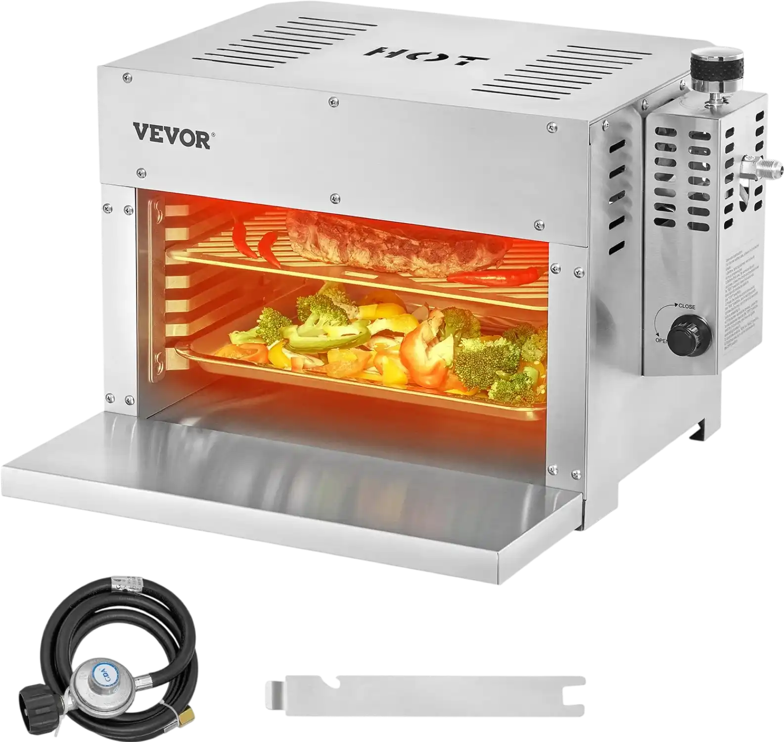 Vevor Propane Grill 1500°F Infrared Broiler with 6-Tier Rack Stainless Steel New