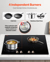 Vevor Electric Induction Cooktop 4-Burner 6600W Multizone with 12 Heat Levels New