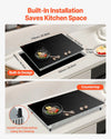 Vevor Electric Induction Cooktop 4-Burner 6600W Multizone with 12 Heat Levels New