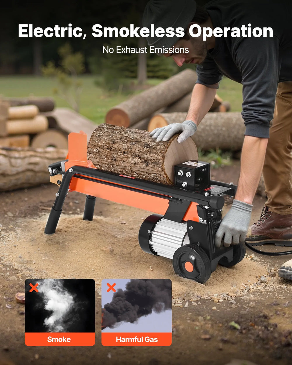Vevor Electric Log Splitter 6.5 Ton Portable 1500W 15 Amp Motor New