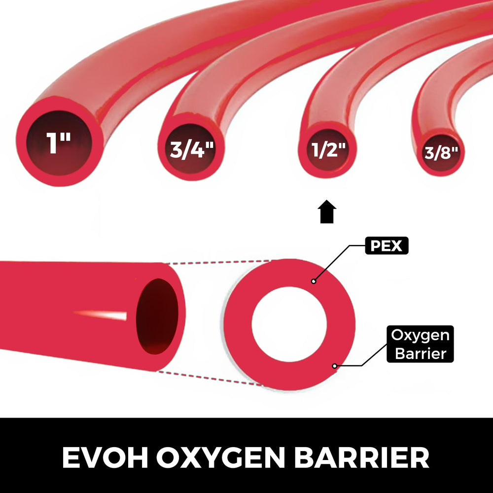 Vevor Oxygen Barrier PEX Tubing 1/2" x 900 Ft. Tube Coil EVOH PEX-B Pipe New