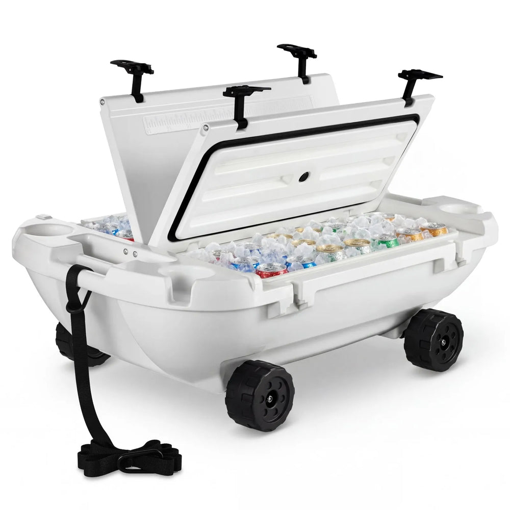 Vevor Floating Cooler 40 Qt Ice Chest with Dry Storage Wheels and Tow Rope New