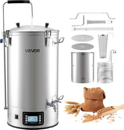 Vevor Beer Brewing All-in-One Kit 16 Gal. with Anti-Burn Pump Wort Chiller Digital Control New