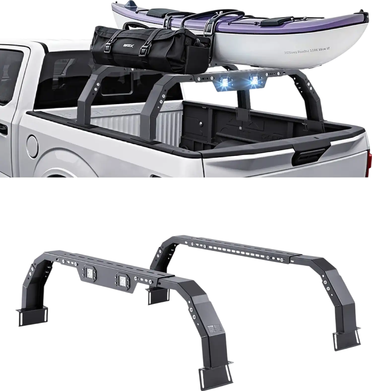 Vevor Overland Truck Bed Rack with LEDs for Mid/Full-Size Pickups New