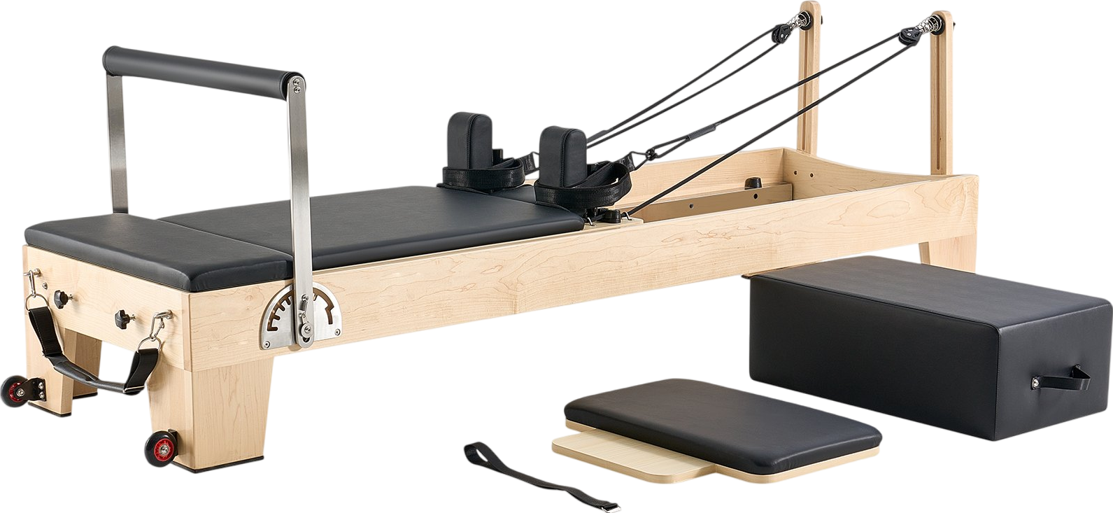 Vevor Pilates Reformer Wood Workout Machine Non-Folding with 6 Resistance Springs New