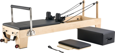 Vevor Pilates Reformer Wood Workout Machine Non-Folding with 6 Resistance Springs New