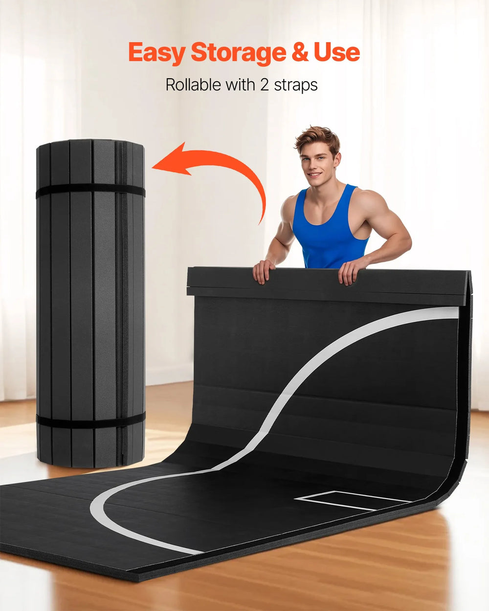 Vevor Roll-Up Training Mat 10 x 10 ft. for Wrestling Martial Arts Home Gym New