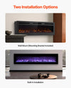 Vevor Electric Fireplace 60" Recessed Wall Mount Adjustable Flame 2 Heat Levels 1500W New