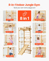 Vevor Swedish Ladder Wall Gym 8-in-1 Wood Jungle Gym Playset 220 lb. Capacity New