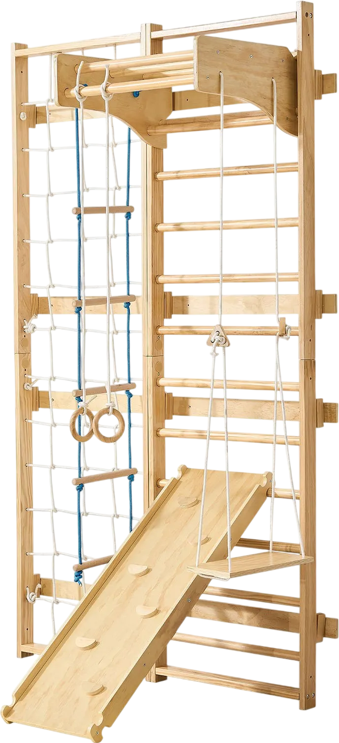 Vevor Swedish Ladder Wall Gym 8-in-1 Wood Jungle Gym Playset 220 lb. Capacity New