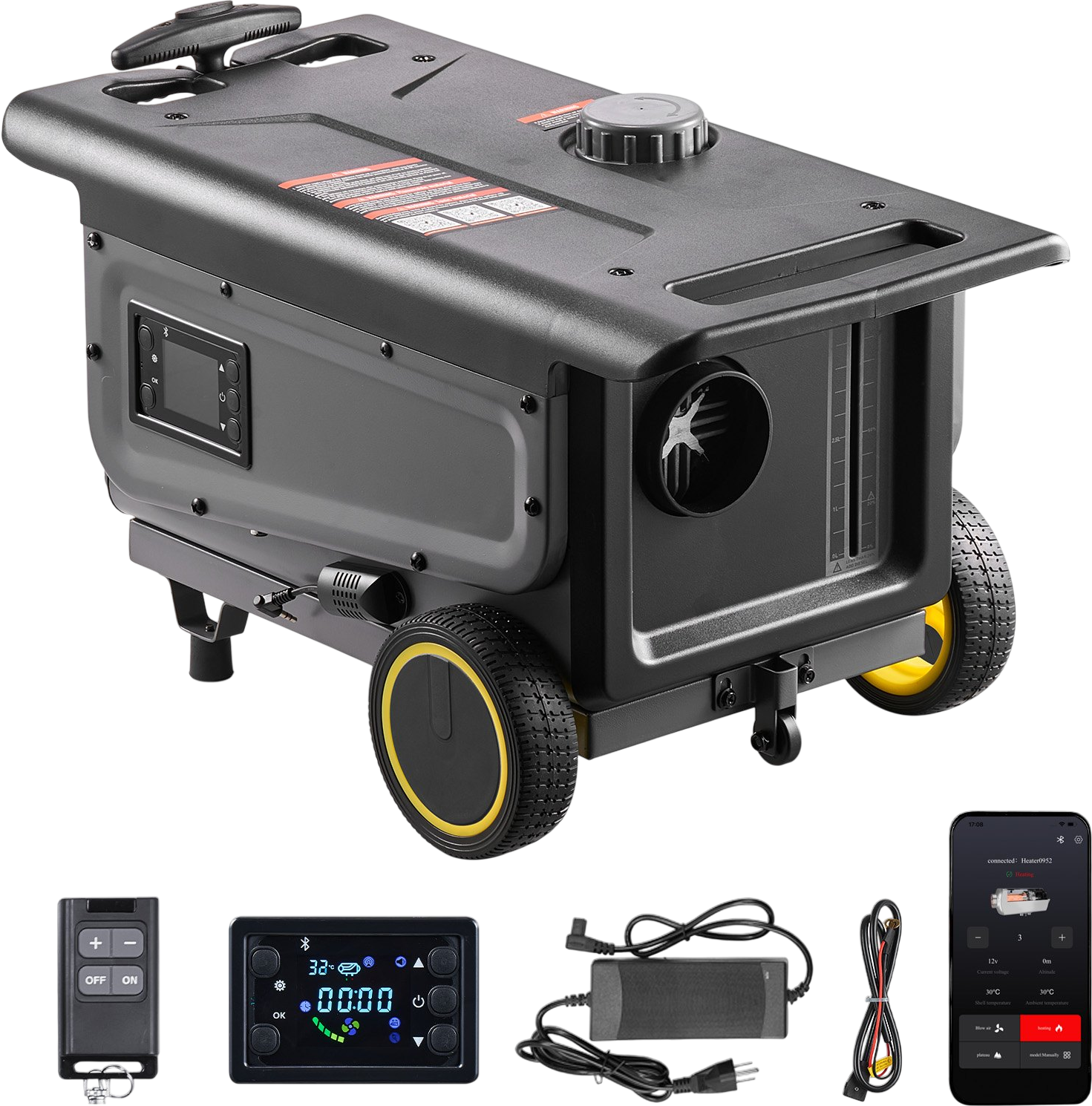 Vevor Portable Diesel Heater 8kW 215-269 Sq. Ft with Bluetooth Remote Control 12V/24V DC New