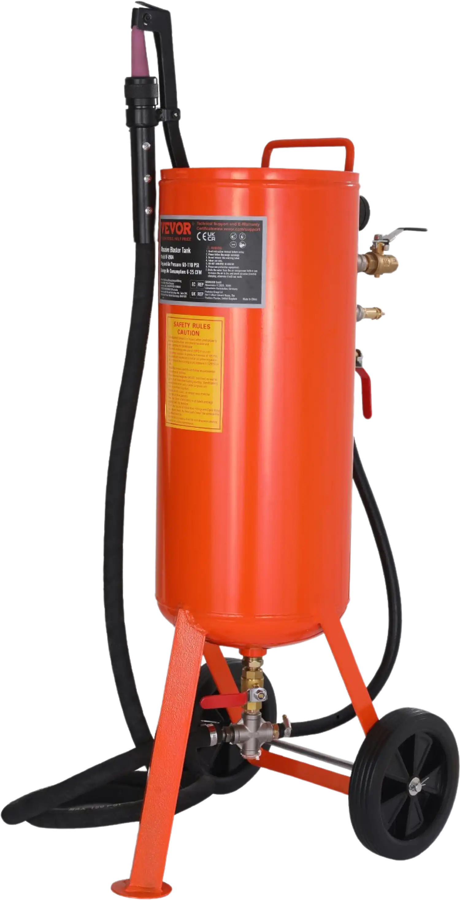 Vevor Sand Blaster Portable 10 Gallon with 2 Ceramic Nozzles & 7.5 ft Hose 60-110 PSI New