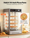 Vevor Pizza Warmer 4-Tier Display 14 in. with Rotary Steam Heating LED Lighting New