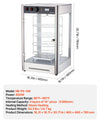 Vevor Pizza Warmer 4-Tier Display 14 in. with Rotary Steam Heating LED Lighting New