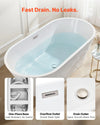 Vevor Acrylic Freestanding Bathtub 60 Gal. 59" Oval with Brushed Nickel Drain New