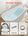 Vevor Acrylic Freestanding Bathtub 56.8 Gal. 67" Oval with Brushed Nickel Drain New