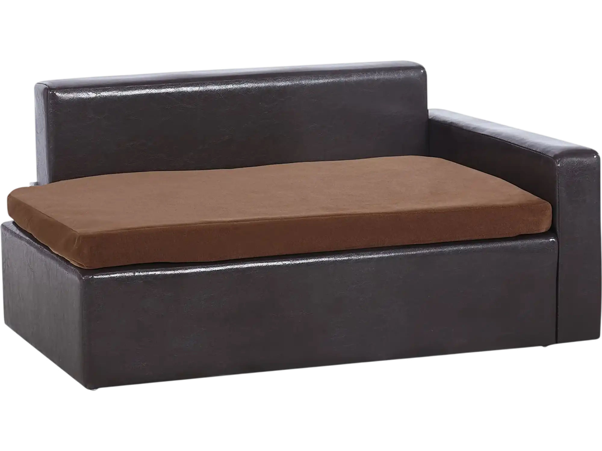 Vevor Pet Sofa Soft Leather Dog Couch Bed for Medium-Sized Dogs and Cats Black New