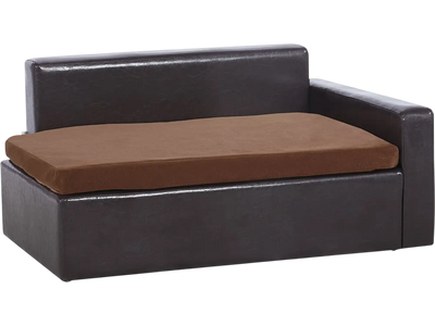 Vevor Pet Sofa Soft Leather Dog Couch Bed for Medium-Sized Dogs and Cats Black New