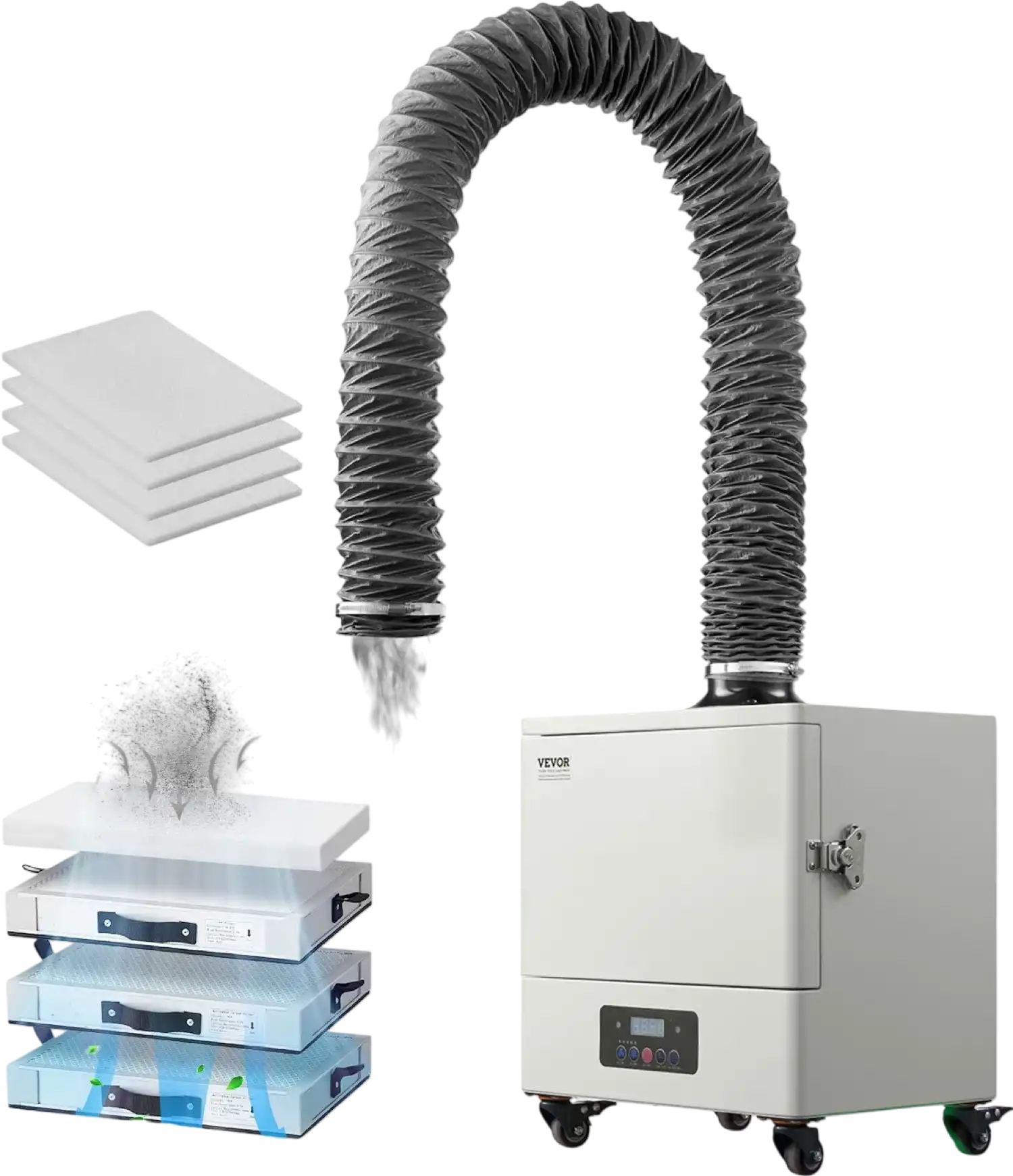 Vevor Solder Fume Extractor 280W Smoke Absorber with 4-Stage Filter 10 ...
