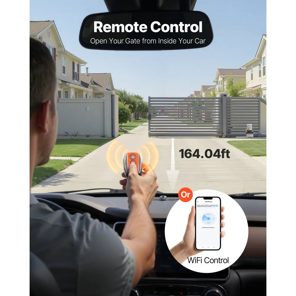Vevor Automatic Gate Opener 4,409 lb. Capacity with Infrared Sensor Wi-Fi Remote Control 900W New