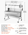 Vevor Rotisserie Grill 48 in. Spit Roaster with Wheels 4-Level Height 132 lb. Capacity New