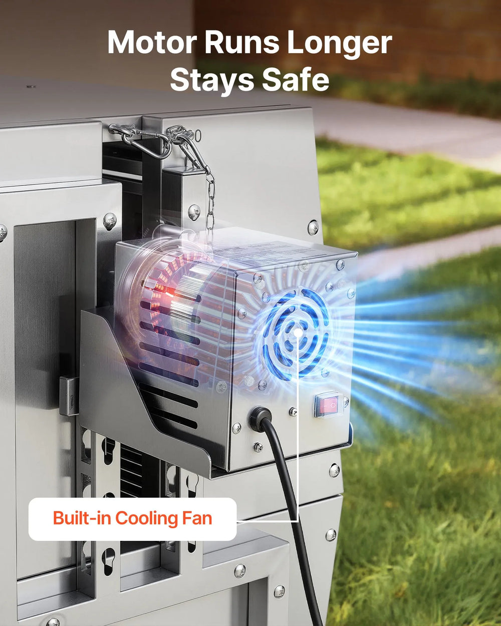 Vevor Rotisserie Grill 52" 132 Lbs Capacity 38W Electric Roaster with Hood New