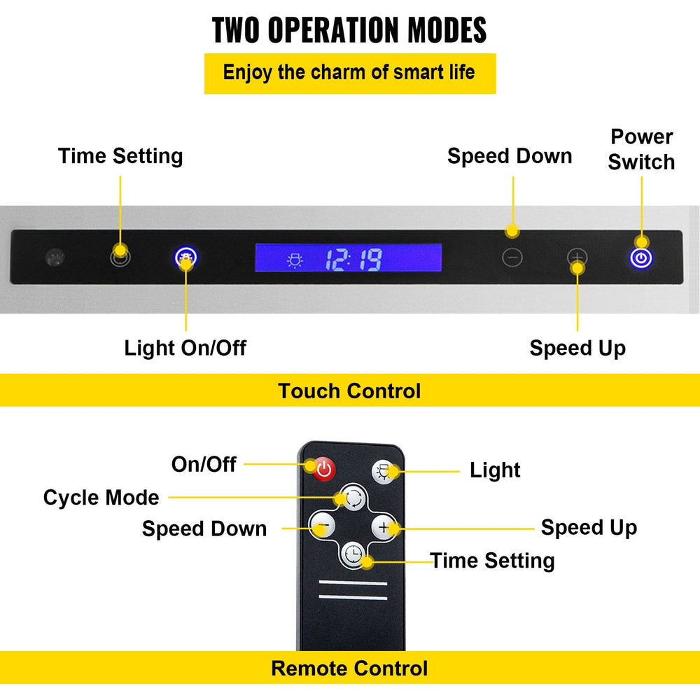 Vevor Range Hood with Touch & Remote Control 30" Stainless Steel 4-Speed 900 CFM New