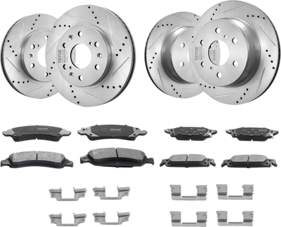 Vevor Front and Rear Brake Rotors and Pads Kit Drilled Slotted for Chevy Silverado GMC Sierra New