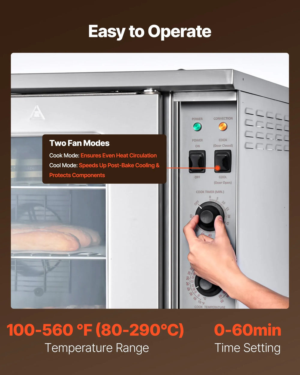 Vevor Commercial Convection Oven Double Deck 14 Cu. Ft Natural Gas New