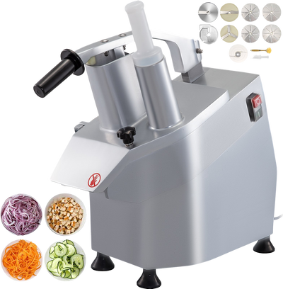 Vevor Commercial Food Processor with 7 Cutting Disks 550W 1600 RPM New