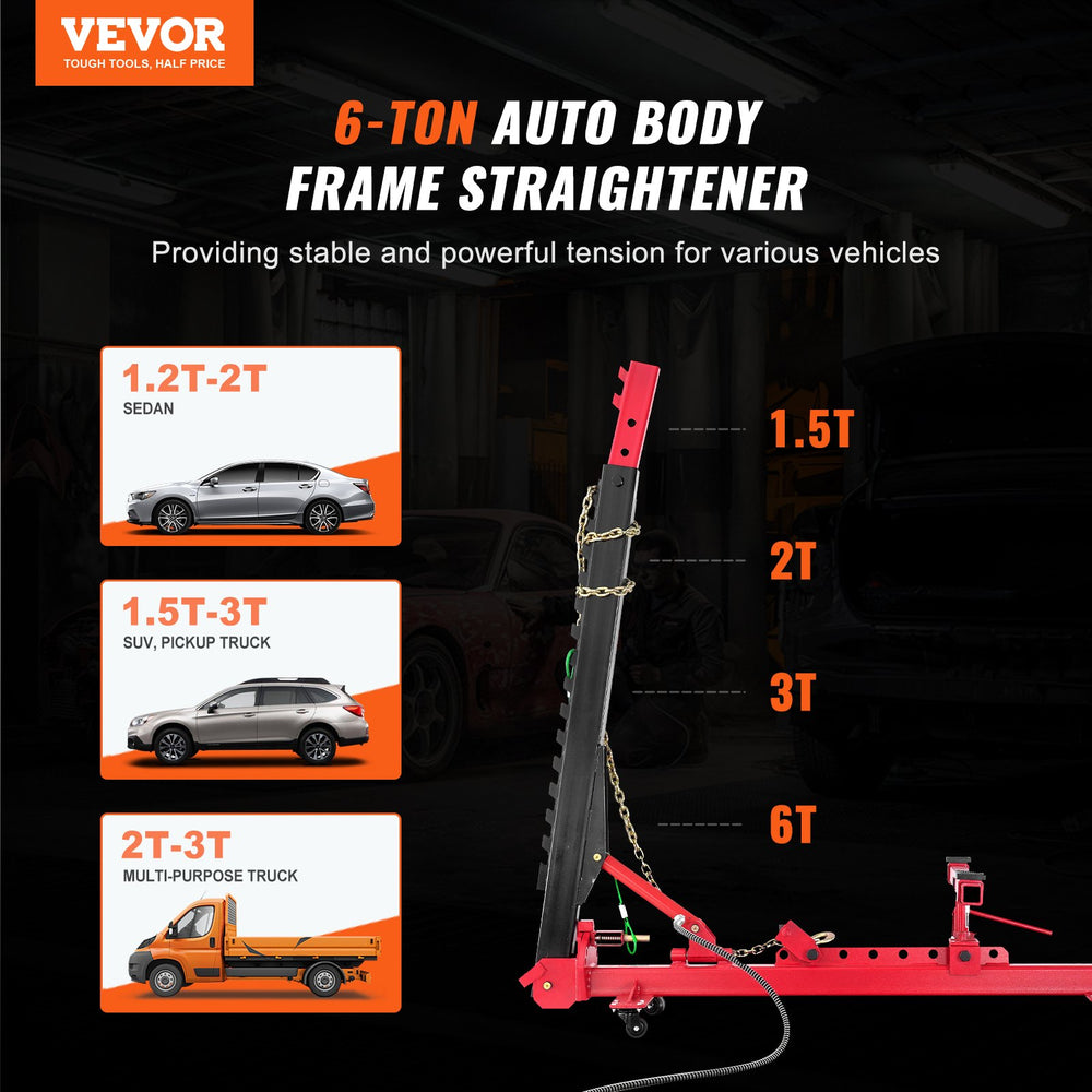 Vevor Auto Body Frame Puller Straightener with Tool Cart Clamp Set New