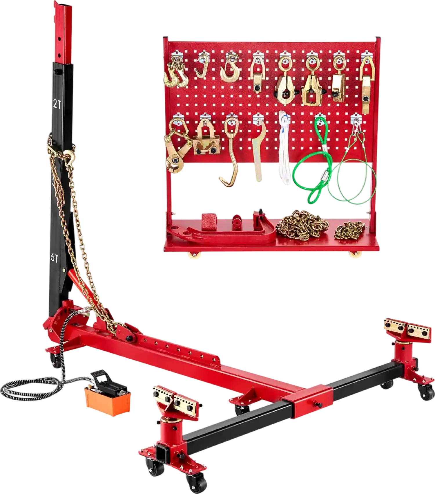 Vevor Auto Body Frame Puller Straightener 6 Ton Tension with Hydraulic Foot Pump New