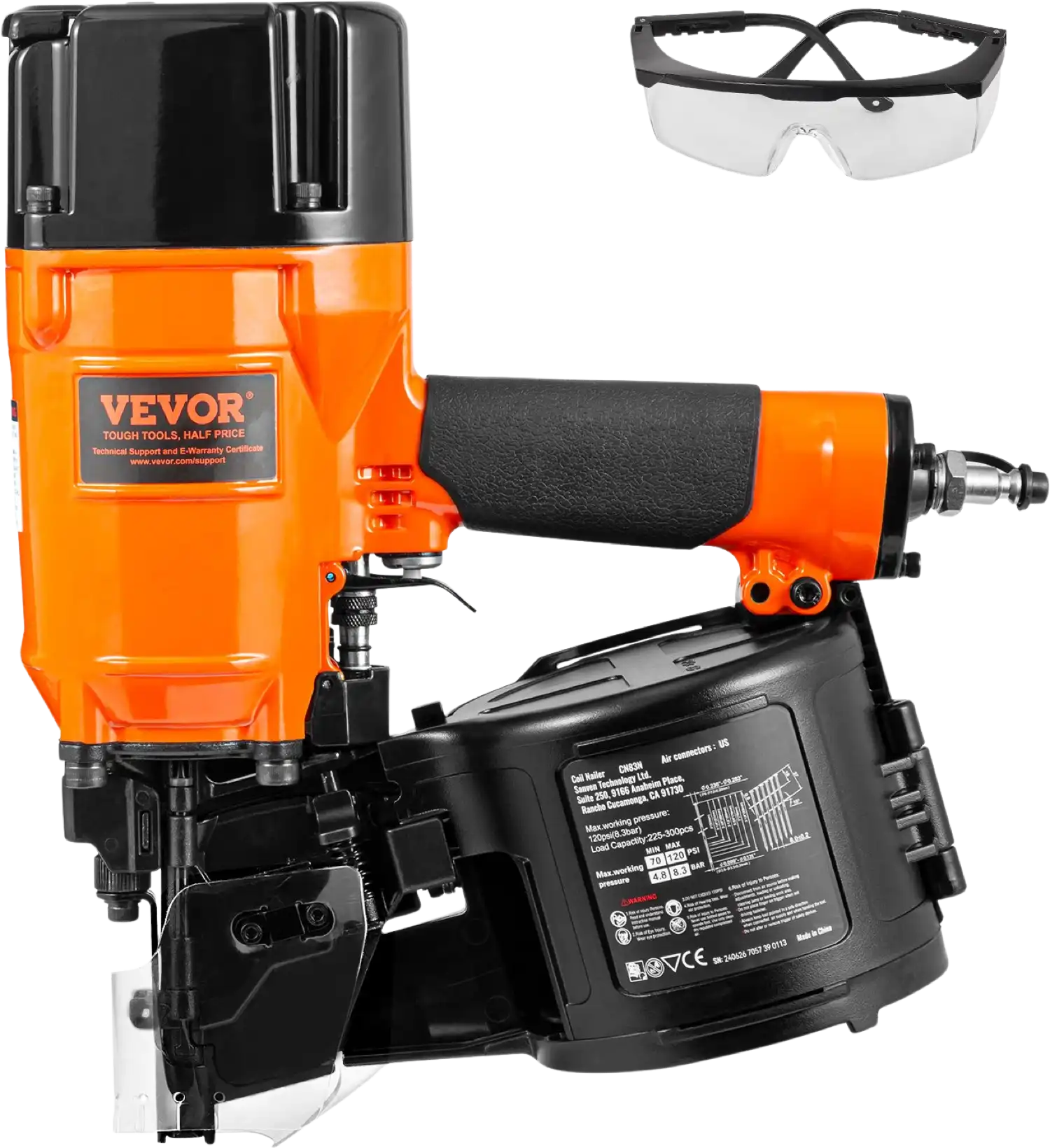 Vevor CN83N Pneumatic Nail Gun 15 Degree for 2