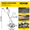 Vevor Pressure Washer Surface Cleaner 20" 4000 PSI 3/8" Quick Connect Stainless Steel New