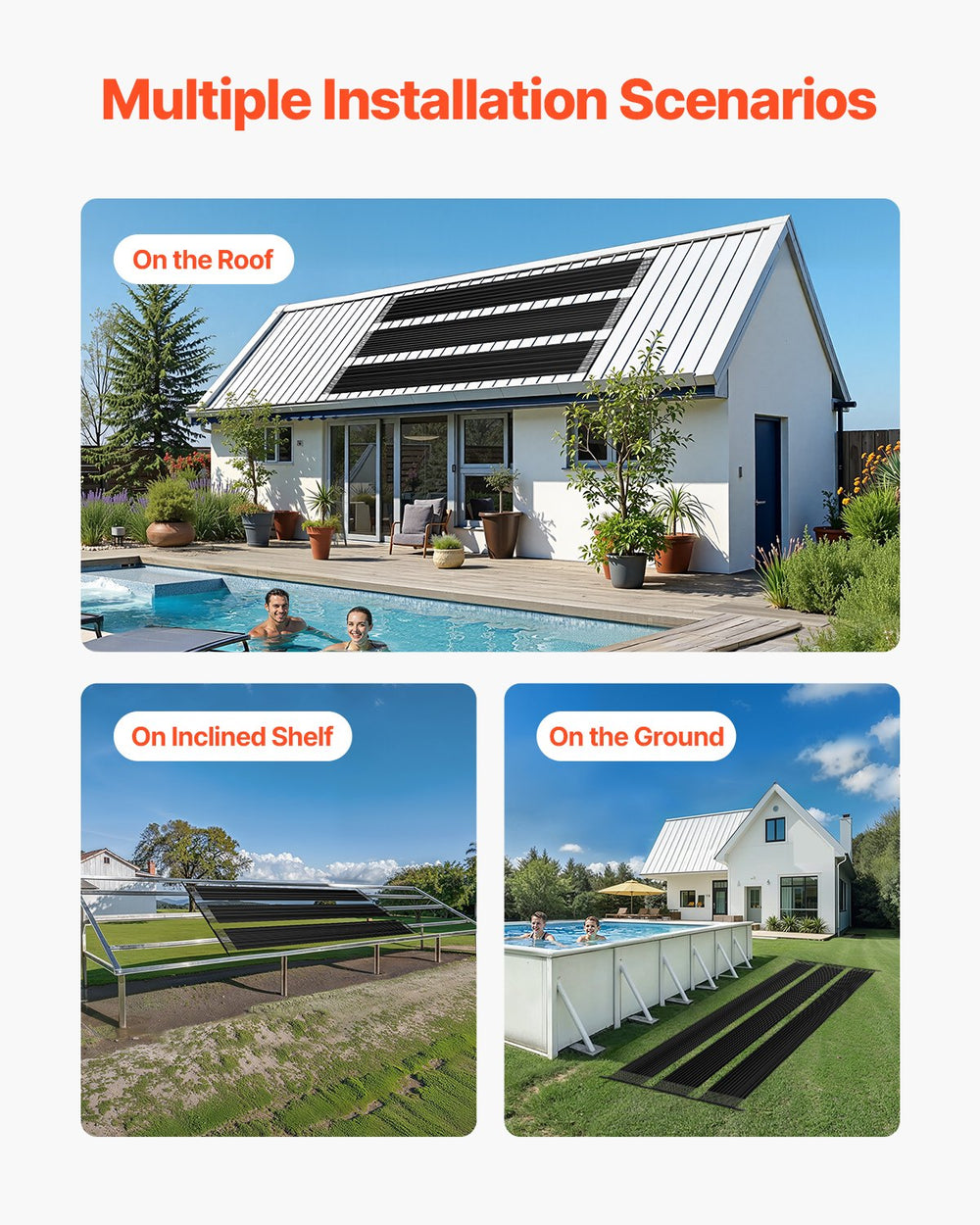 Vevor Solar Pool Heater 4' x 24' Aboveground and Inground Heating System New