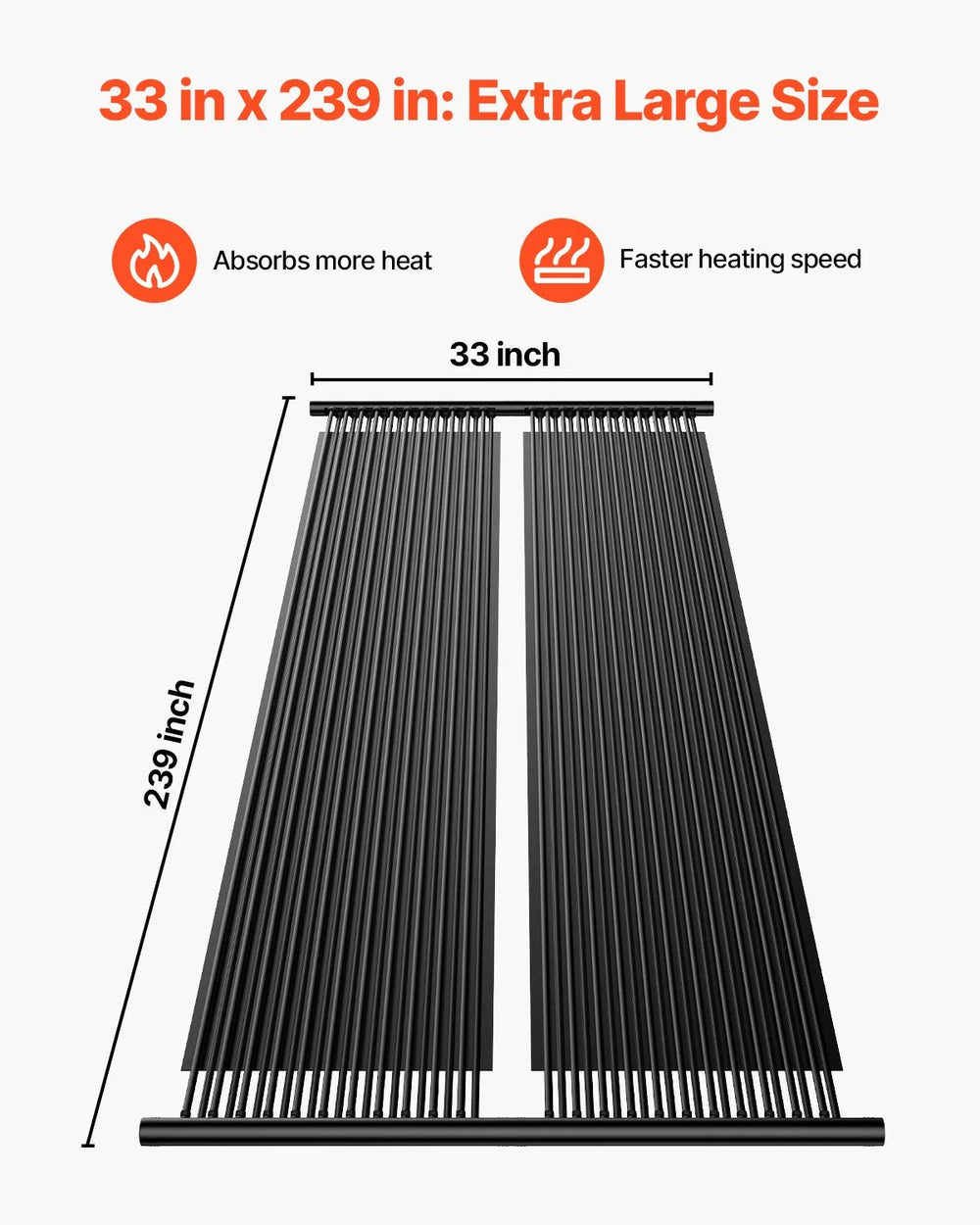 Vevor Solar Pool Heater 2.75 x 20 Ft. Aboveground Heating System 2 Panels New