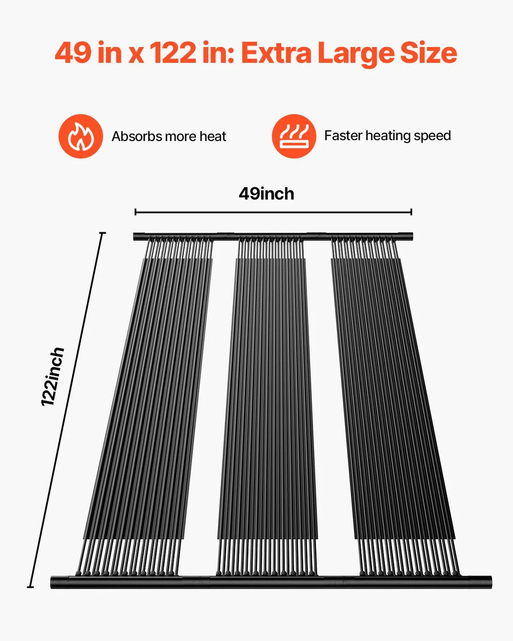 Vevor Solar Pool Heater 4 x 10 Ft. Aboveground Heating System 4 Panels New