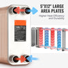 Vevor Plate Heat Exchanger 5" x 12" 100 Plates Copper Brazed Stainless Steel Water to Water New