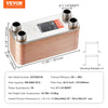 Vevor Plate Heat Exchanger 5" x 12" 50 Plates Brazed Copper Stainless Steel Water to Water New