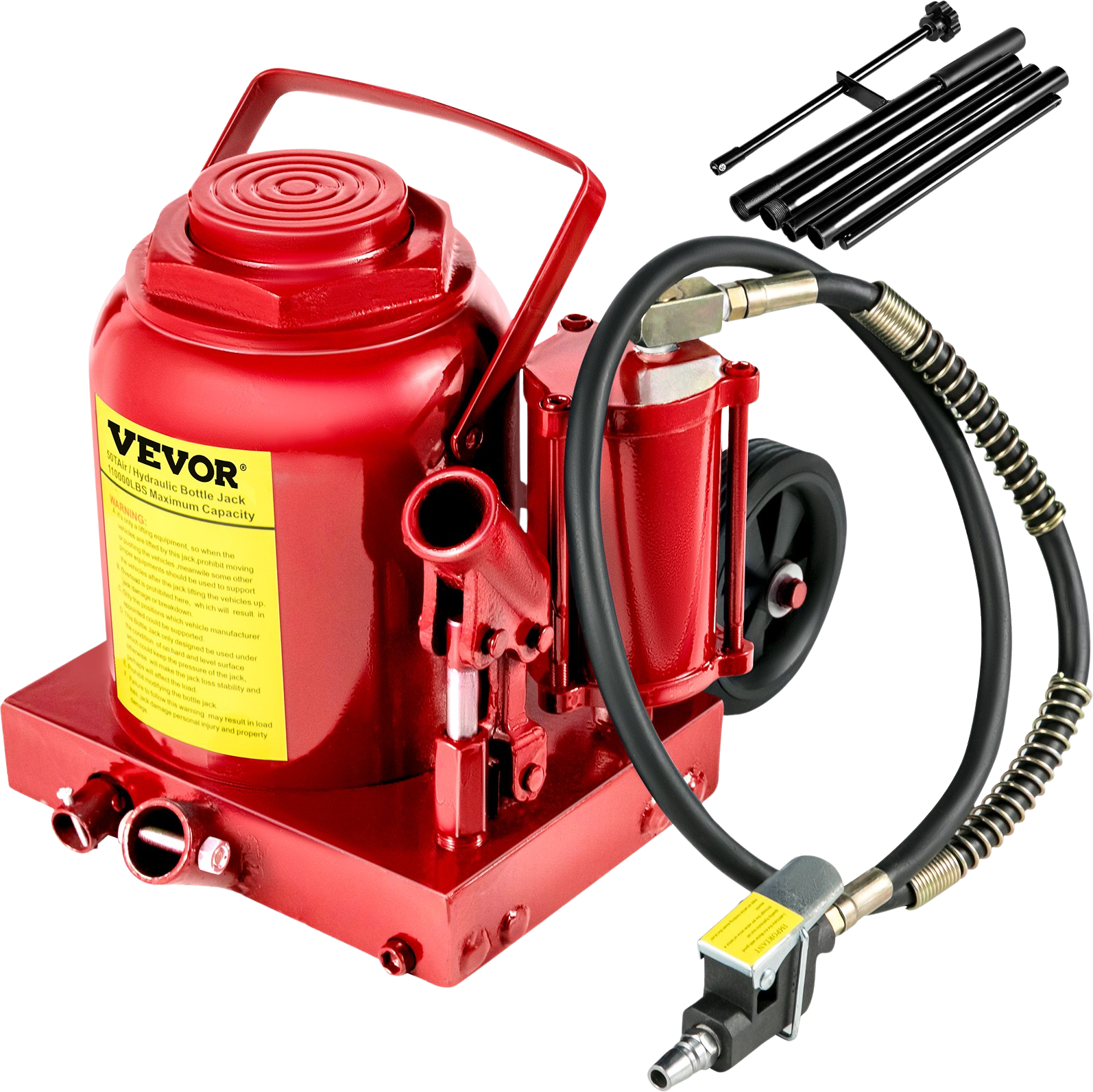 Vevor Air Hydraulic Bottle Jack 50 Ton Capacity Manual New