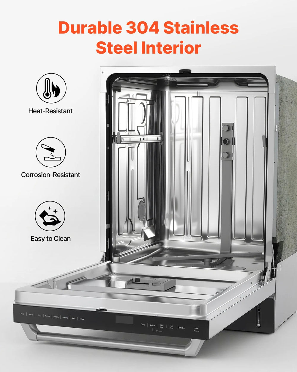 Vevor Dishwasher 24" with Dual Racks Touch Control Stainless Steel New